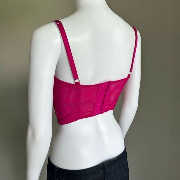 Victoria’s Secret Wicked Shimmer Lace Pink Corset Top - Picture 4 of 5